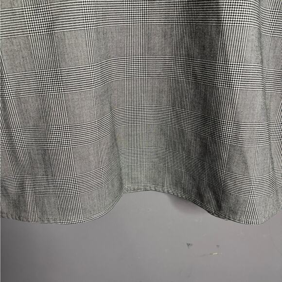 Mademoiselle d Black Houndstooth Print Long Sleeve High Neck Blouse Ruffle Sz 12 - Picture 2 of 8